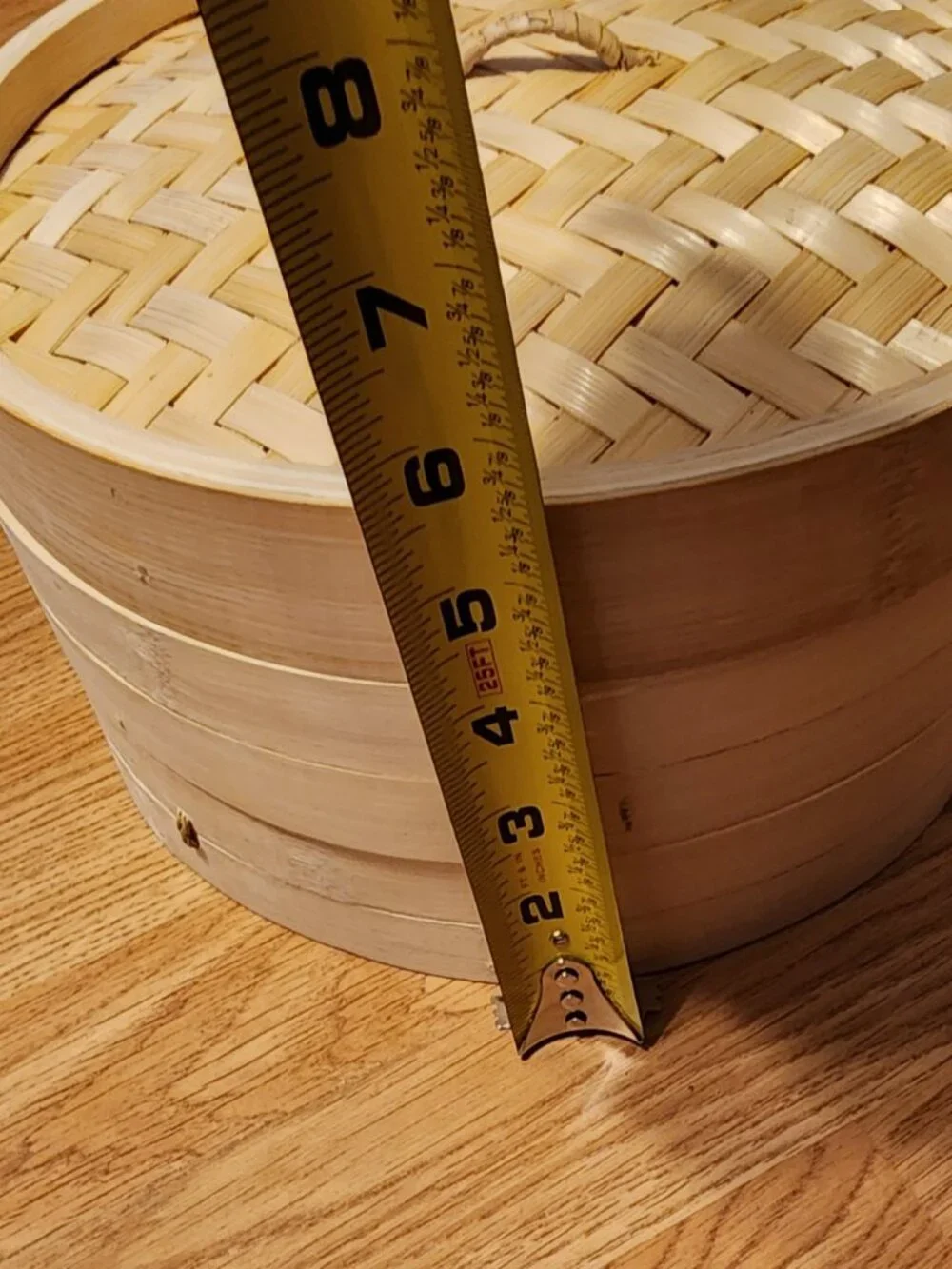 Traditional 10In Bamboo Steamer Basket 2 Tier for Dumplings Buns Vegetables NEW
